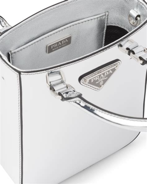 prada small brushed leather tote silver|prada soft leather tote.